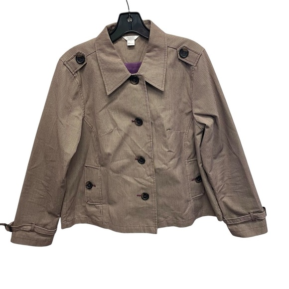 Christopher & Banks micro houndstooth jacket women’s medium yellow purple - Picture 1 of 11